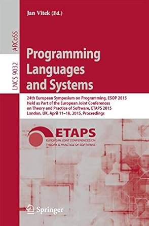 programming languages and systems 24th european symposium on programming esop 2015 held as part of the