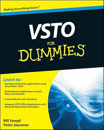 vsto for dummies 1st edition bill sempf ,peter jausovec 0470046473, 978-0470046470