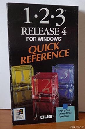 1 2 3 release 4 for windows quick reference 1st edition que corporation ,joyce j nielsen 1565293908,