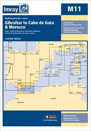 imray chart m11 gibraltar to cabo de gata and morocco 1st edition imray imray 1786790955, 978-1786790958