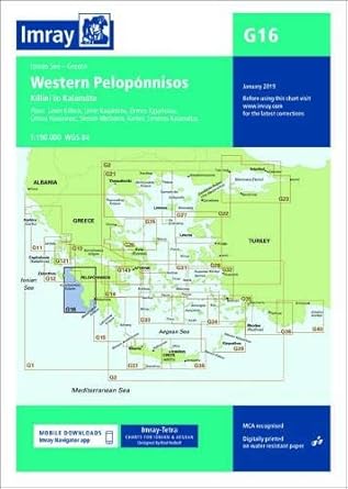 imray chart g16 western peloponnisos 1st edition imray imray 1786790815, 978-1786790811