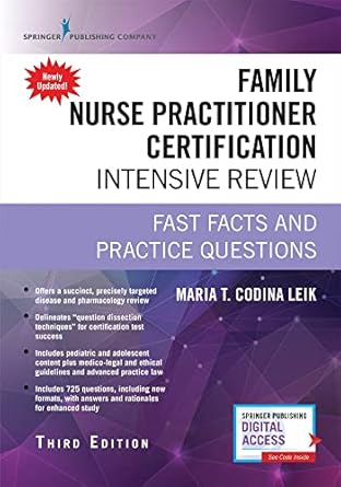 family nurse practitioner certification intensive review fast facts and practice questions book and free