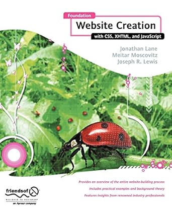 foundation website creation with css xhtml and javascript 1st edition jonathan lane ,meitar moscovitz ,joseph