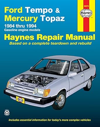 ford tempo and mercury topaz 2wd gas engine models haynes repair manual 1st edition haynes 1563921286,