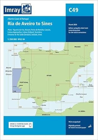 imray chart c49 ria de aveiro to sines atlantic coast of portugal 1st edition imray 1786792117, 978-1786792112