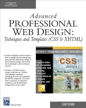 advanced professional web design techniques and templates 1st edition clint eccher 1584504943, 978-1584504948