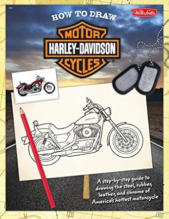 how to draw harley davidson motorcycles a step by step guide to drawing the steel rubber leather and chrome