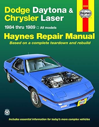 dodge daytona and chrysler laser 2 2 and 2 5 litre haynes repair manual 1st edition larry warren 1850107076,