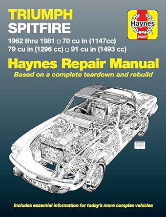 triumph spitfire 6281 1st edition haynes 1850100225, 978-1850100225