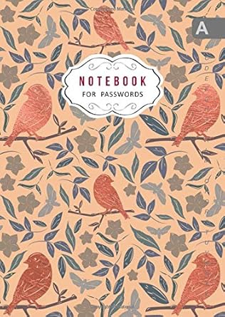 notebook for passwords b6 internet logbook journal small with alphabetical tabs bird tree floral design