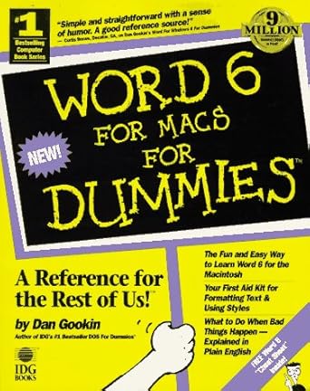 word 6 for macs for dummies 1st edition dan gookin 1568841906, 978-1568841908