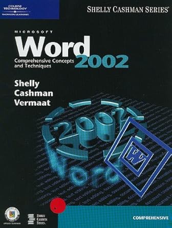 microsoft word 2002 comprehensive concepts and techniques 1st edition gary b shelly ,thomas j cashman ,misty