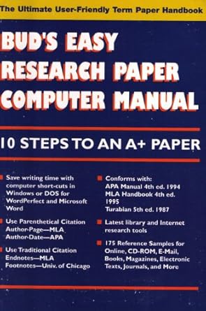 buds easy research paper computer manual 1st edition alvin baron 0960943676, 978-0960943678