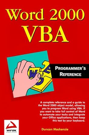 word 2000 vba programmers reference 1st edition duncan mackenzie ,felipe martins 1861002556, 978-1861002556