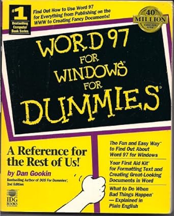 word 97 for windows for dummies 1st edition dan gookin 076450052x, 978-0764500527