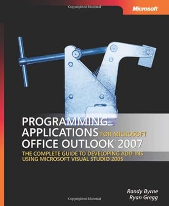 programming applications for microsoft office outlook 2007 1st edition randy byrne ,ryan gregg 0735622493,