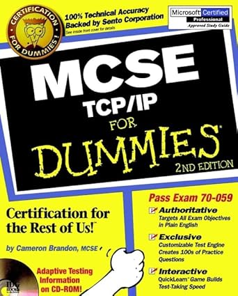 mcse tcp / ip for dummies 1st edition cameron brandon ,eckhart boehme 0764506137, 978-0764506130