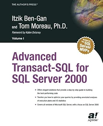 advanced transact sql for sql server 2000 1st edition itzik ben gan ,tom moreau 1893115828, 978-1893115828