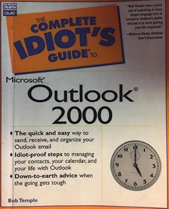 complete idiots guide to microsoft outlook 2000 1st edition bob temple 0789719819, 978-0789719812