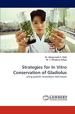 strategies for in vitro conservation of gladiolus using growth retardation techniques 1st edition dr