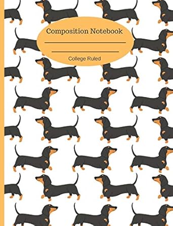 composition notebook college ruled journal 110 pages classic size march of the dachshunds 1st edition blue