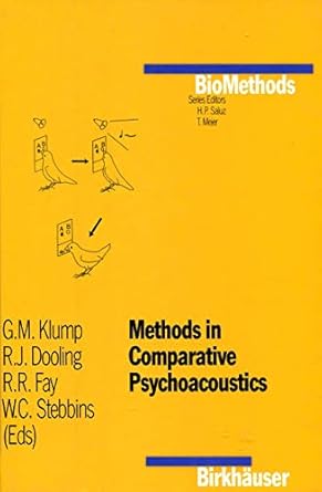 methods in comparative psychoacoustics 1st edition g m klump ,r j dooling ,richard fay ,w c stebbins