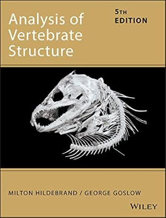 analysis of vertebrate structure 1st edition milton hildebrand ,george goslow 0471295051, 978-0471295051