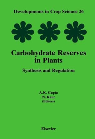 carbohydrate reserves in plants synthesis and regulation 1st edition a k gupta 0444560408, 978-0444560407