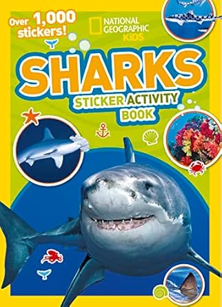sharks sticker activity book over 1 000 stickers 1st edition national geographic kids 1426334257,