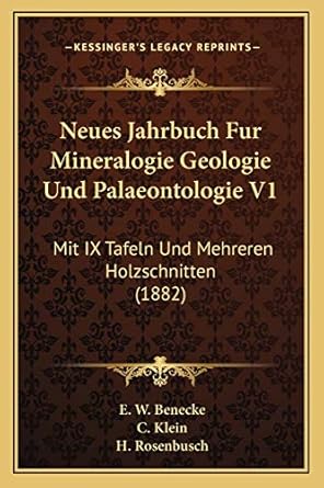 neues jahrbuch fur mineralogie geologie und palaeontologie v1 mit ix tafeln und mehreren holzschnitten 1st