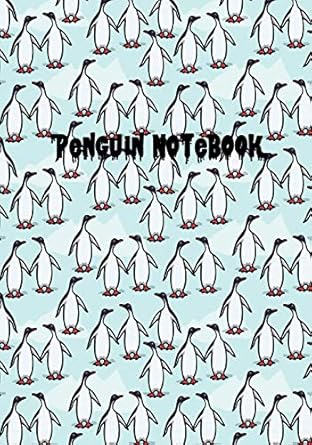 penguin notebook cute turquoise penguin pattern journal for girls 7 x10 with 100 plus lined pages 1st edition