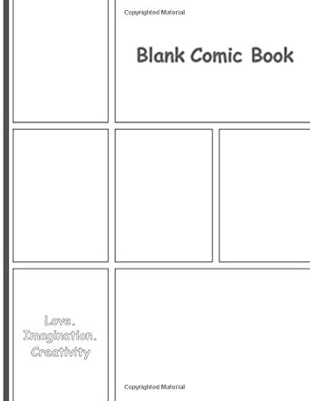 blank comic book blank comic book blank comic panelbook for kids girls boys adults white paper draw your own
