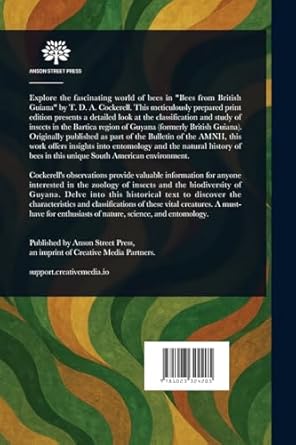 bees from british guiana 1st edition theodore d a 1023324202, 978-1023324205