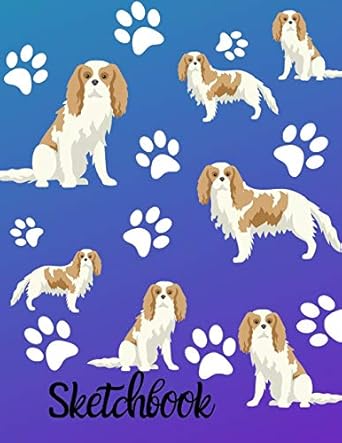 sketchbook cavalier king charles spaniel dog sketch book 8 5 x 11 blank paper 100 pages notebook for drawing