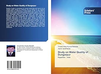 study on water quality of dungarpur rajasthan india 1st edition trivedi hiren kumar bansilal ,jayna upadhayay