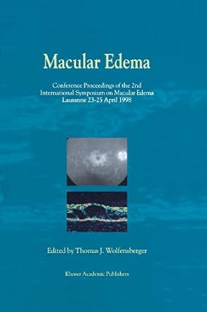 macular edema conference proceedings of the 2nd international symposium on macular edema lausanne 23 25 april