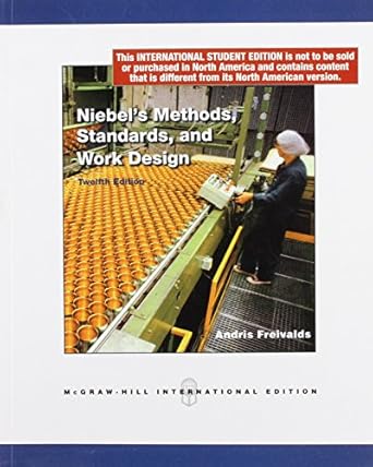nebels methods stndards and work design 12ed 1st edition freivalds 0071270299, 978-0071270298