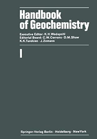 handbook of geochemistry 1st edition k h wedepohl 3642463029, 978-3642463020