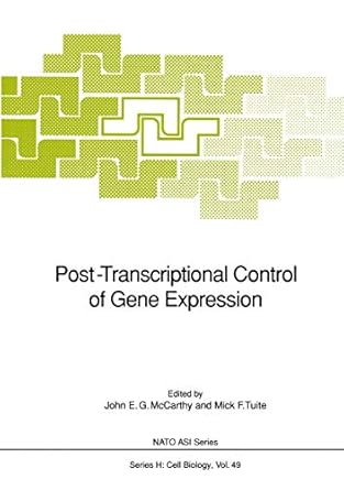 post transcriptional control of gene expression 1st edition john e g mccarthy ,mick f tuite 3642751415,