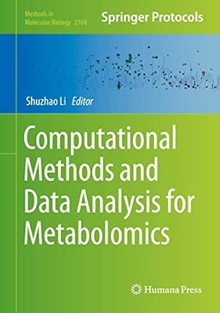 computational methods and data analysis for metabolomics 1st edition shuzhao li 1071602381, 978-1071602386