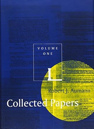 collected papers vol 1 1st edition robert j aumann 0262011549, 978-0262011549