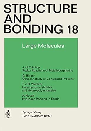 large molecules 1st edition j h et al fuhrhop 3540066586, 978-3540066583