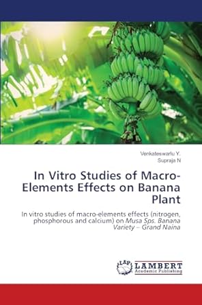 in vitro studies of macro elements effects on banana plant in vitro studies of macro elements effects on musa