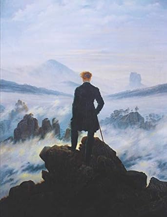 wanderer above the sea of fog black paper notebook caspar david friedrich painting romantic blank lined black