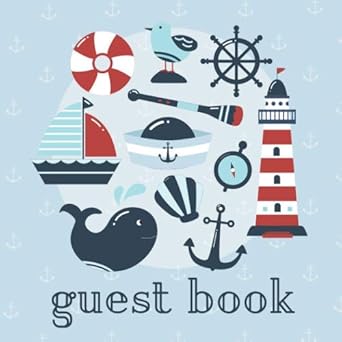 guest book nautical themed message book for baby shower retirement party beach birthday space for address