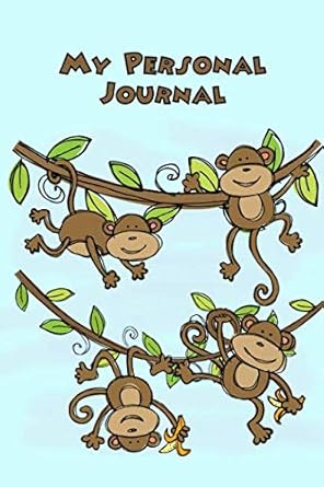 my personal journal swinging little monkeys personal journal diary book kids teens monkey theme diary journal