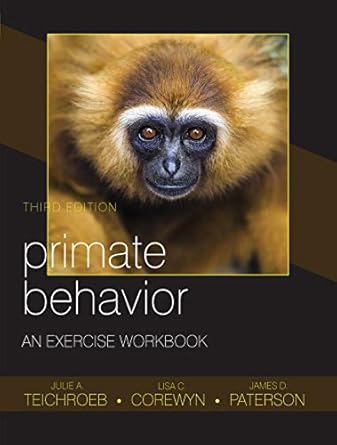 primate behavior an exercise workbook 1st edition julie a teichroeb ,lisa c corewyn ,james d paterson