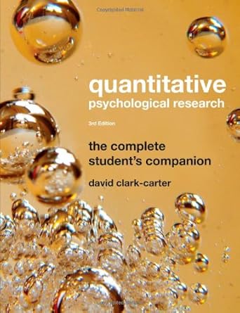 quantitative psychological research the complete students companion 1st edition david clark carter