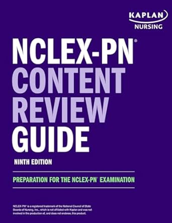 nclex pn content review guide preparation for the nclex pn examination 1st edition kaplan nursing 150628258x,