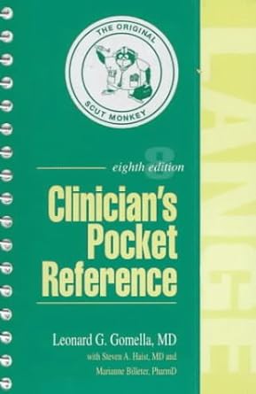 clinicians pocket reference 1st edition leonard g gomella ,steven a haist ,marianne billeter 0838514766,